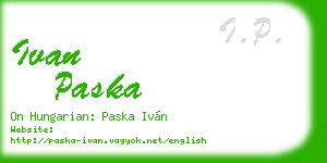 ivan paska business card